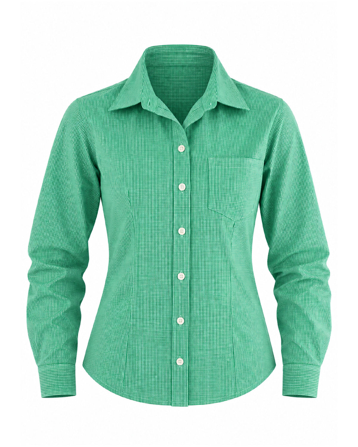 Blusa Mujer Manga Larga Microcuadro