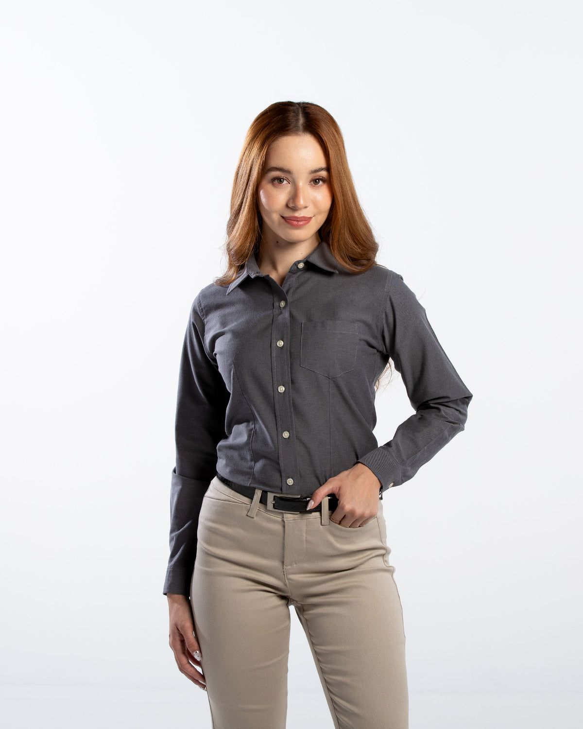 Blusa Mujer Manga Larga Oxford