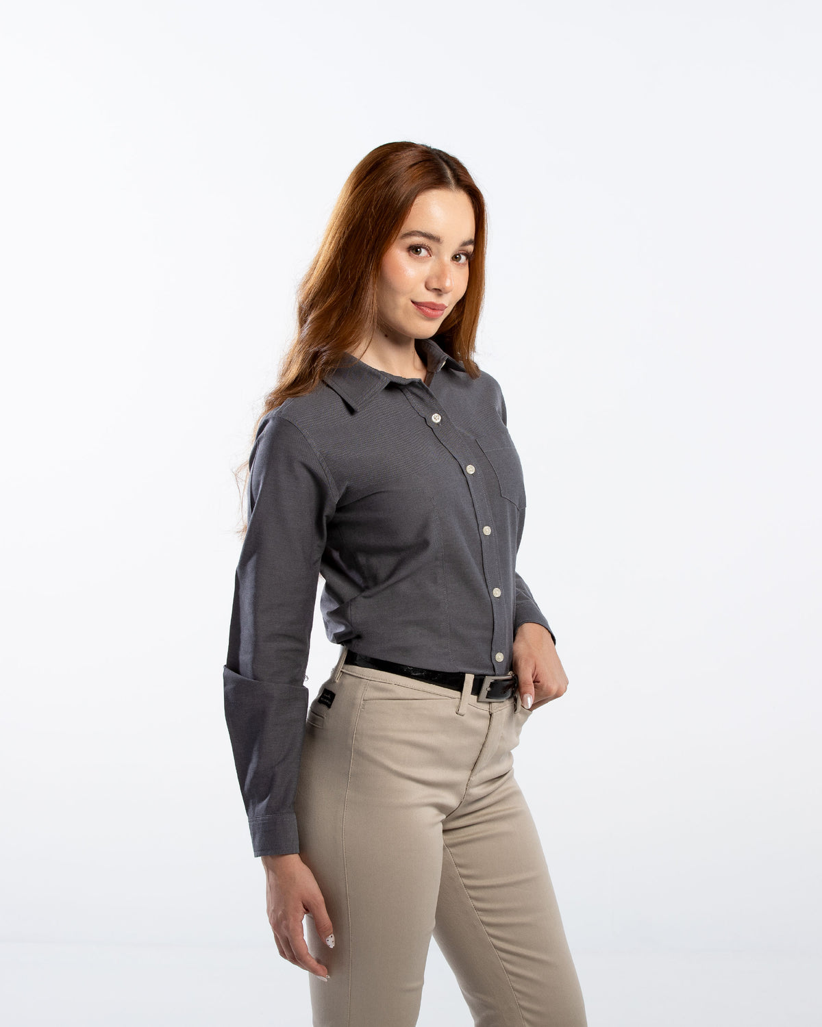 Blusa Mujer Manga Larga Oxford