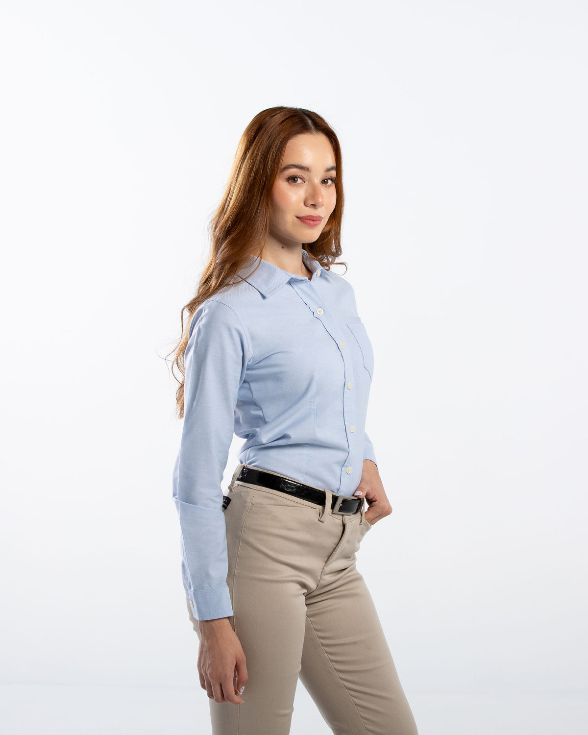 Blusa Mujer Manga Larga Oxford