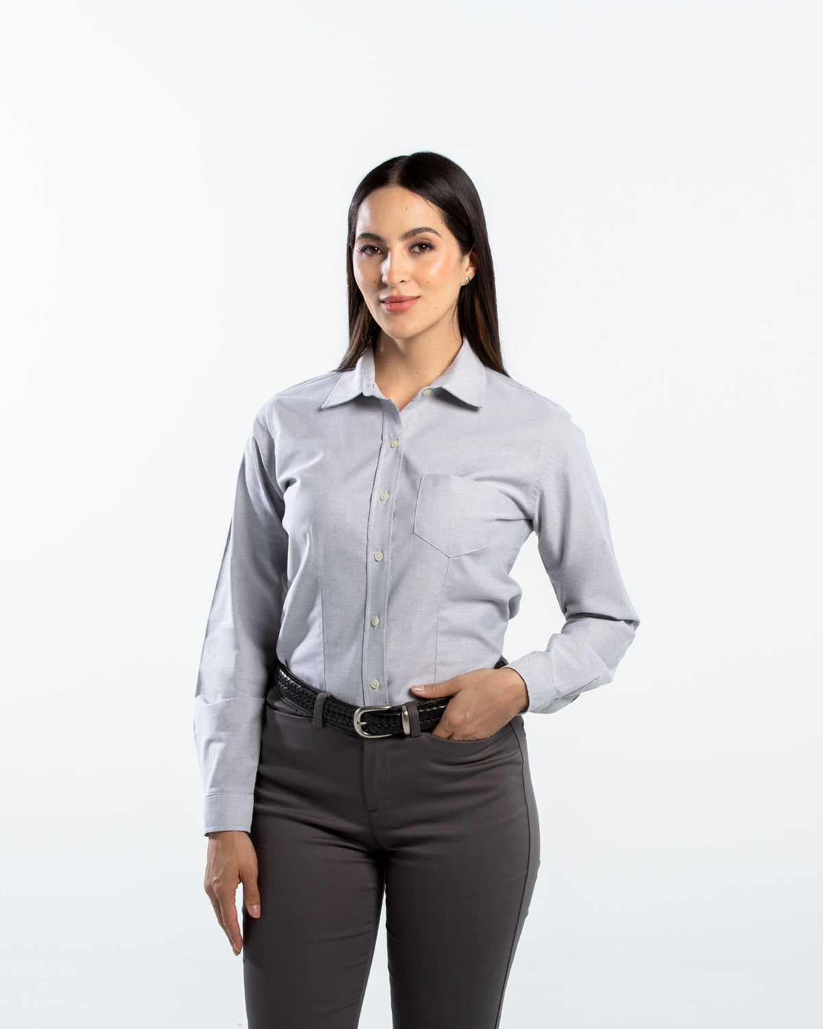 Blusa Mujer Manga Larga Oxford