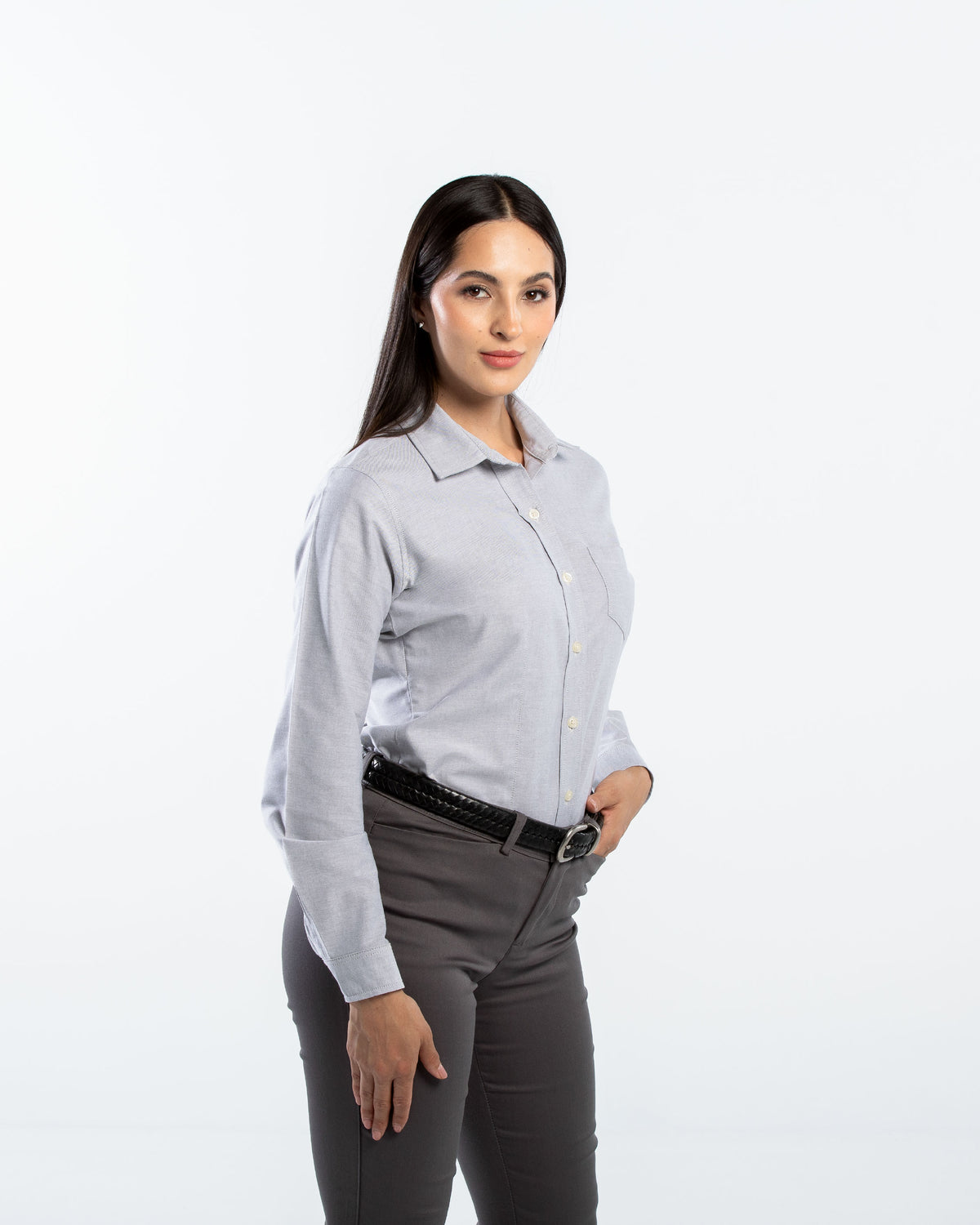 Blusa Mujer Manga Larga Oxford