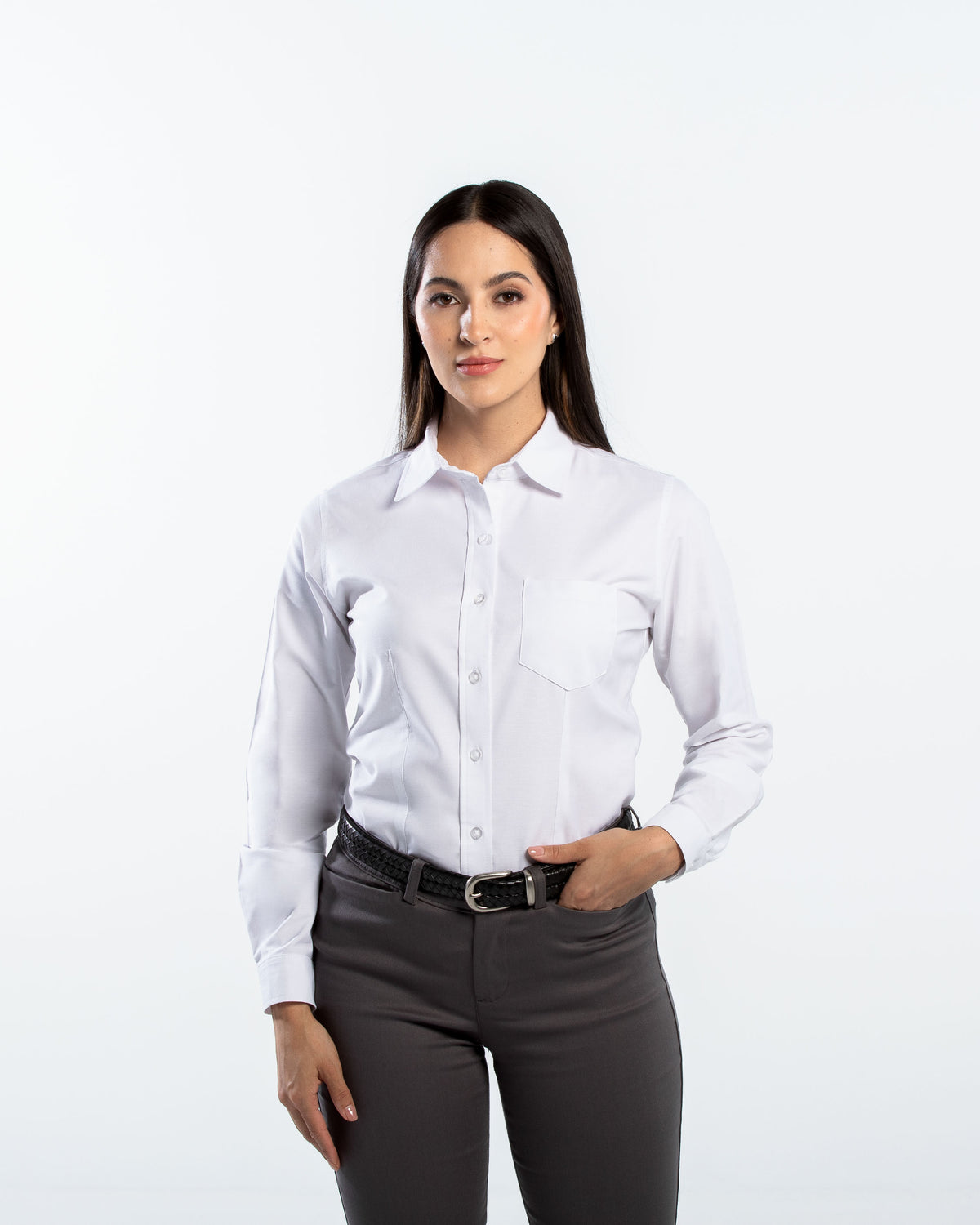 Blusa Mujer Manga Larga Oxford