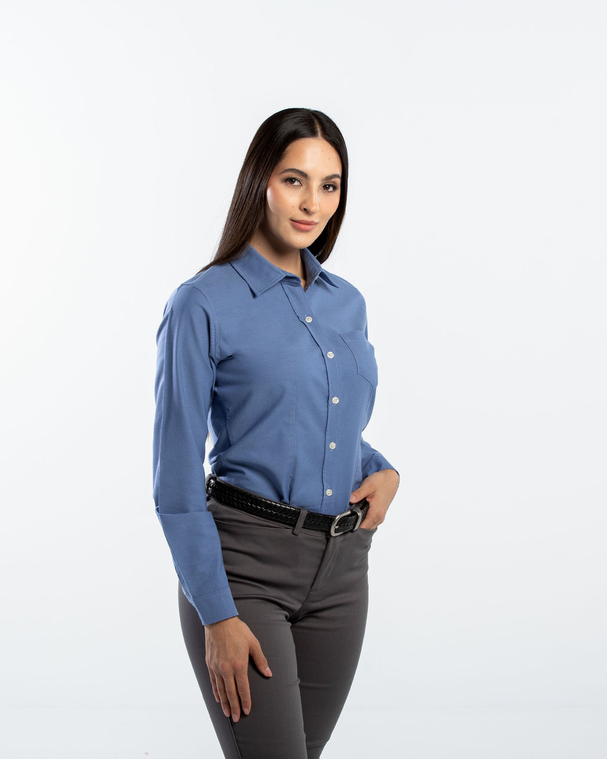 Blusa Mujer Manga Larga Oxford