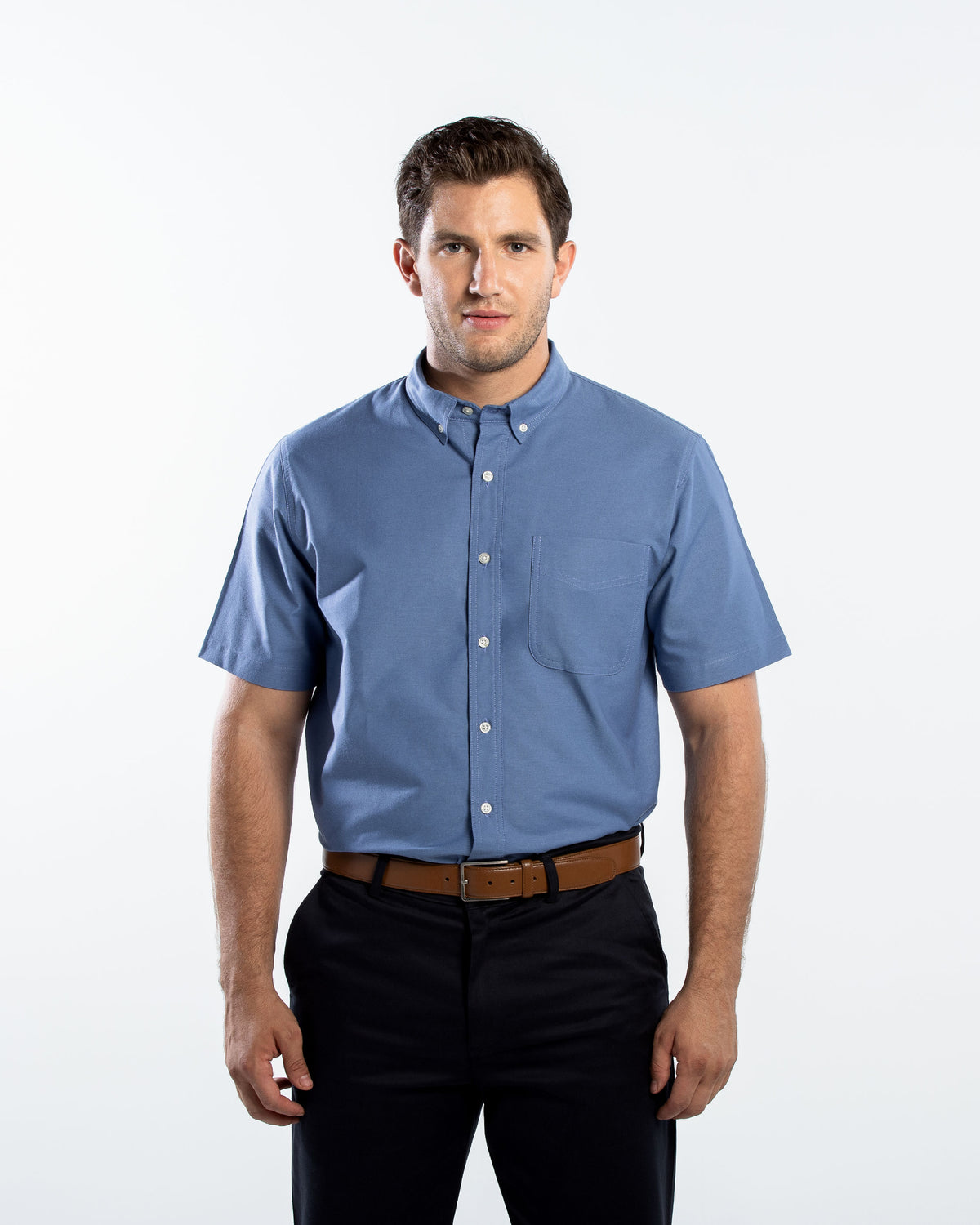 Camisa Hombre Manga Corta Oxford