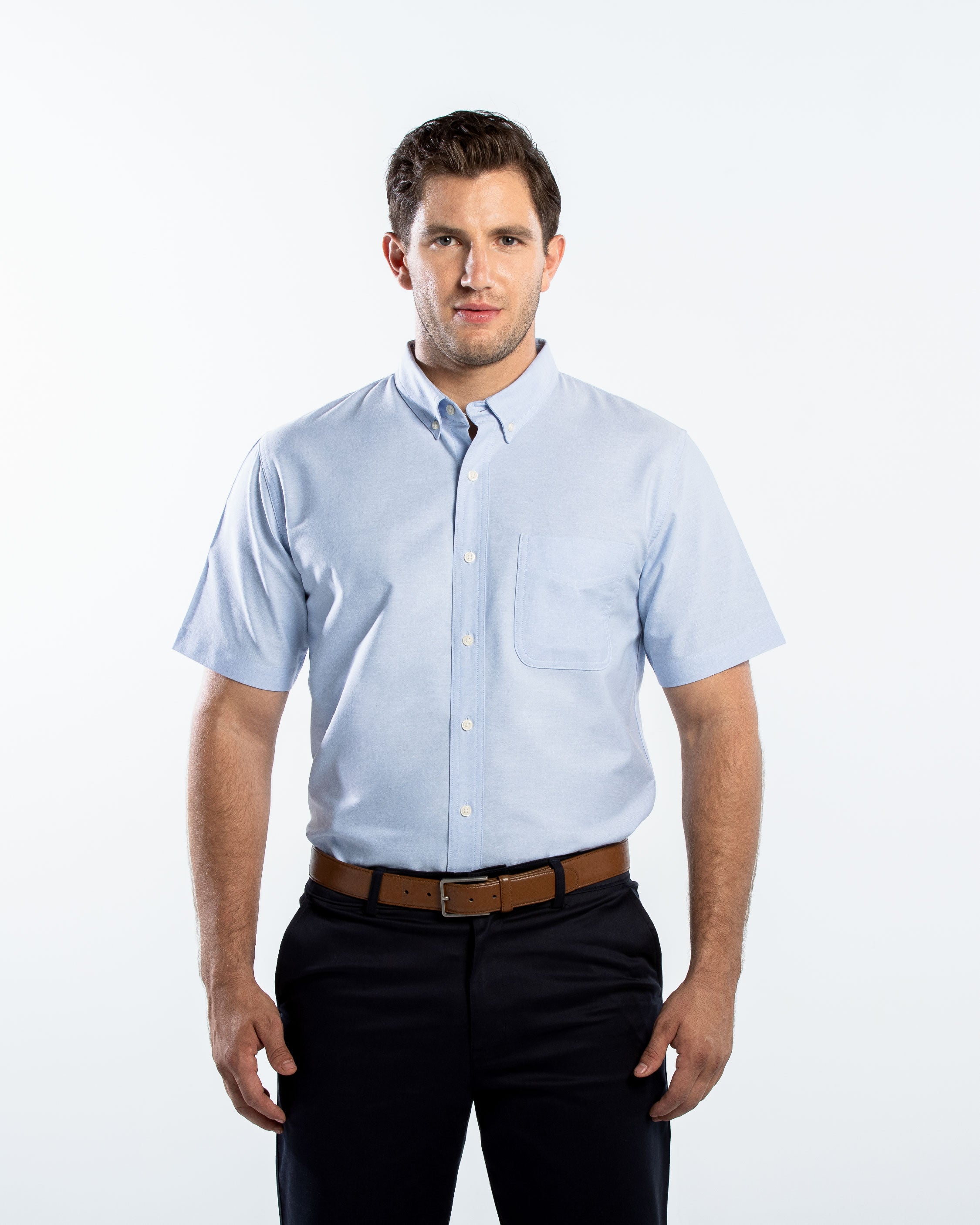 Camisa Hombre Manga Corta Oxford