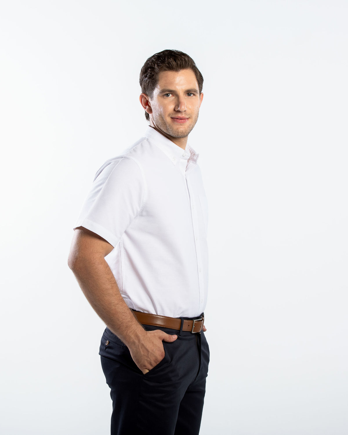 Camisa Hombre Manga Corta Oxford