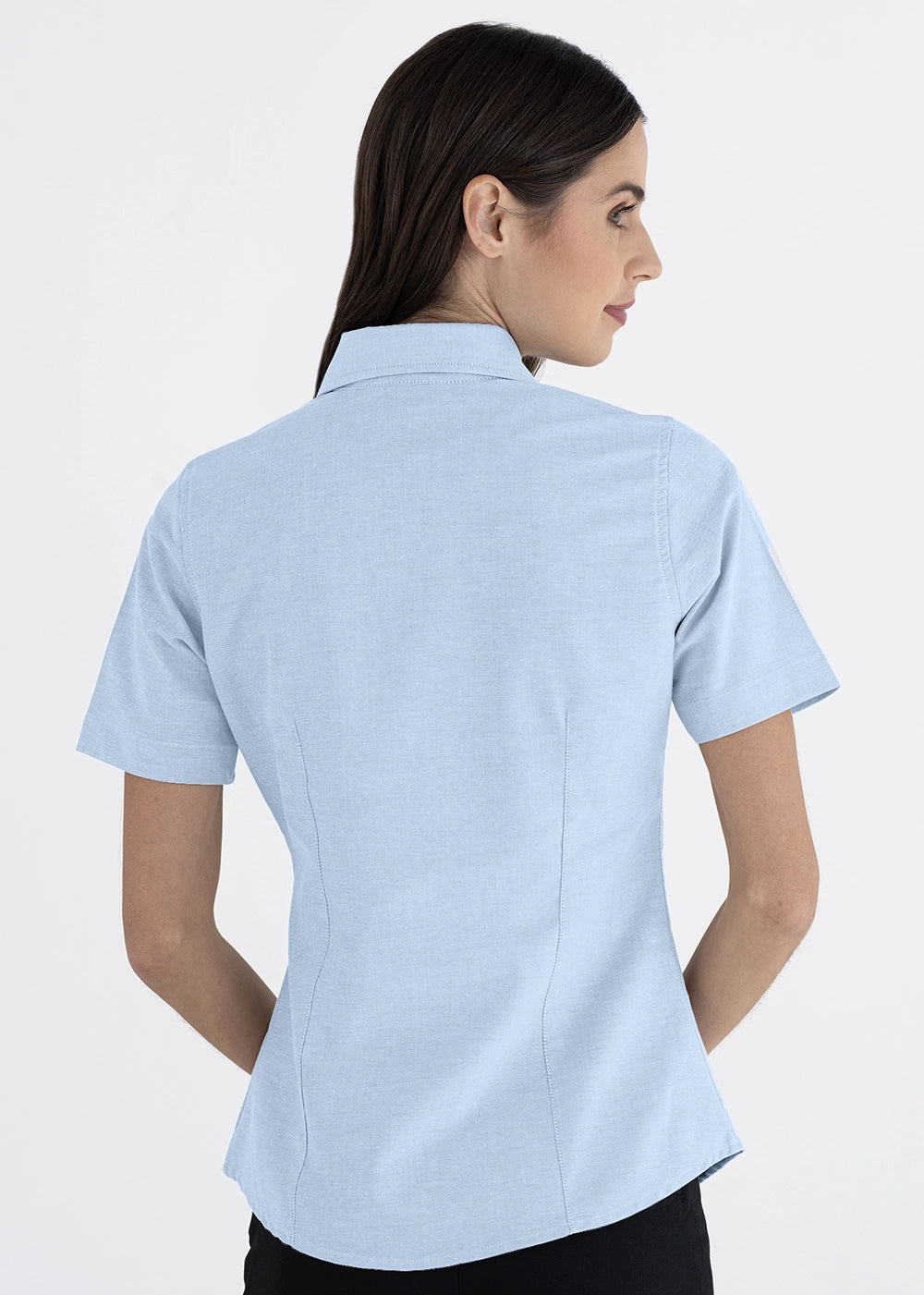 Blusa Mujer Manga Corta Oxford