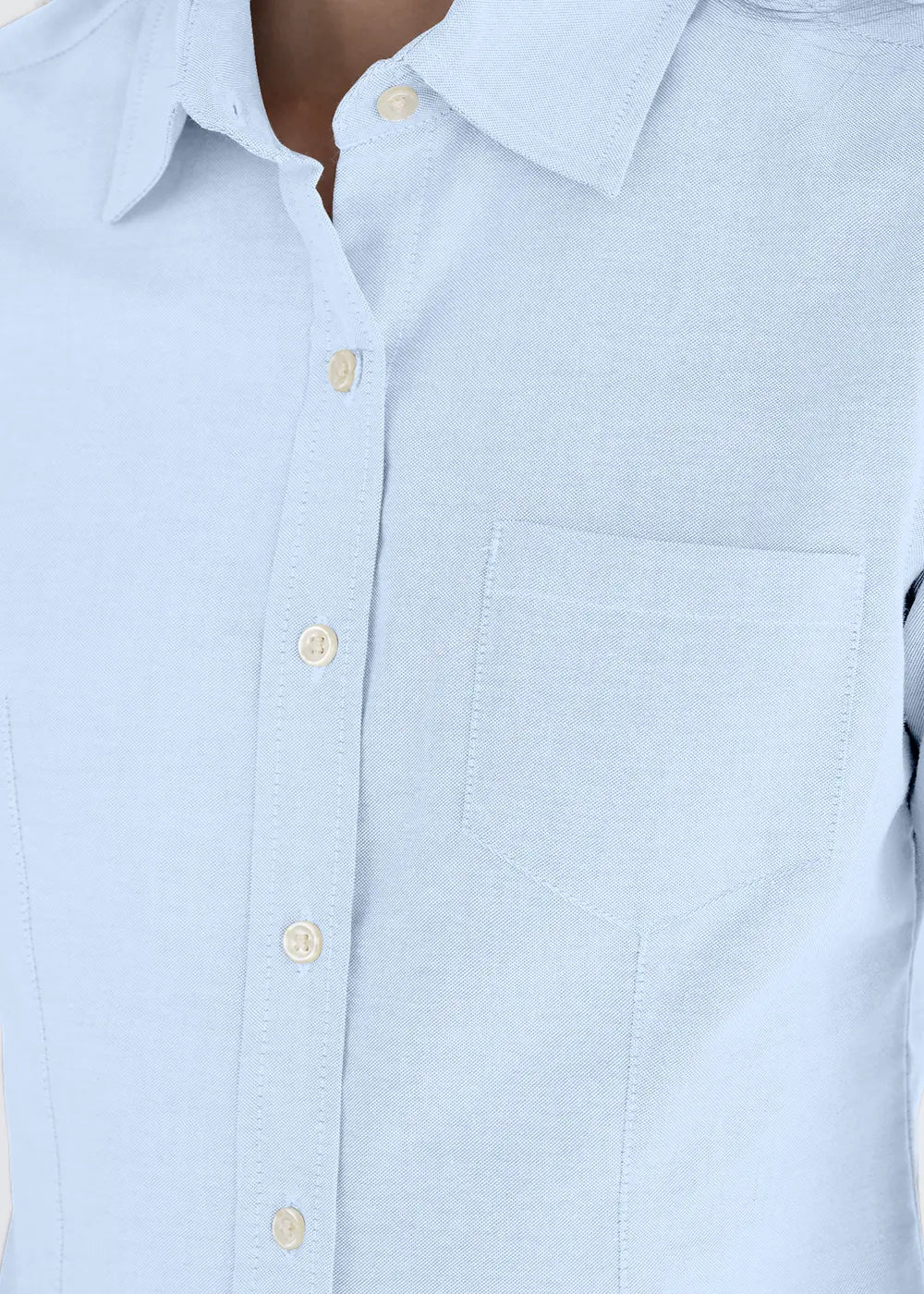 Blusa Mujer Manga Corta Oxford