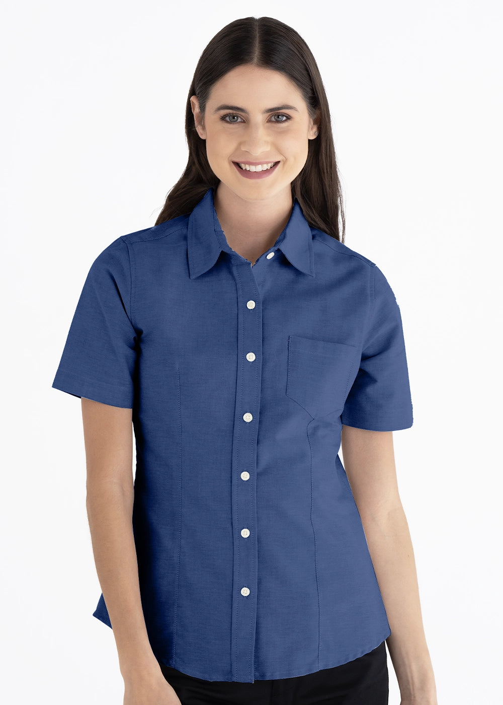 Blusa Mujer Manga Corta Oxford