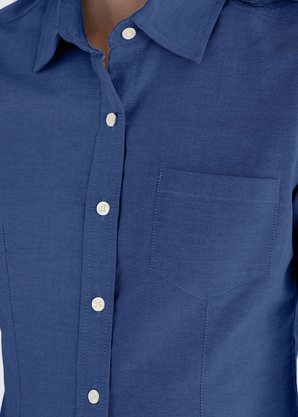 Blusa Mujer Manga Corta Oxford