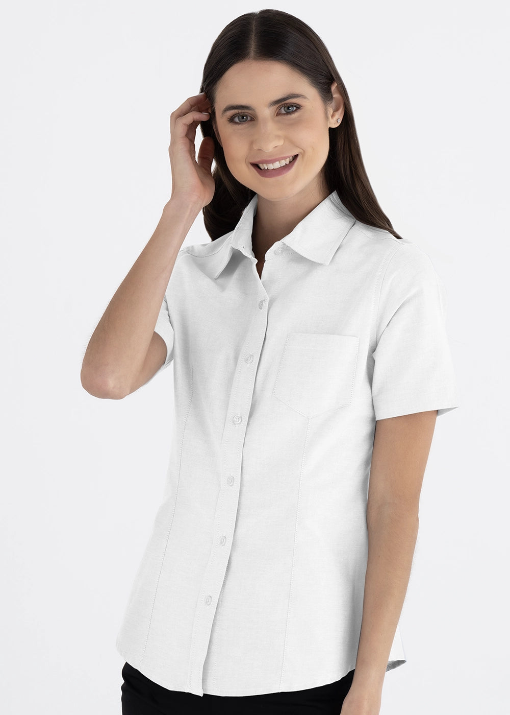 Blusa Mujer Manga Corta Oxford