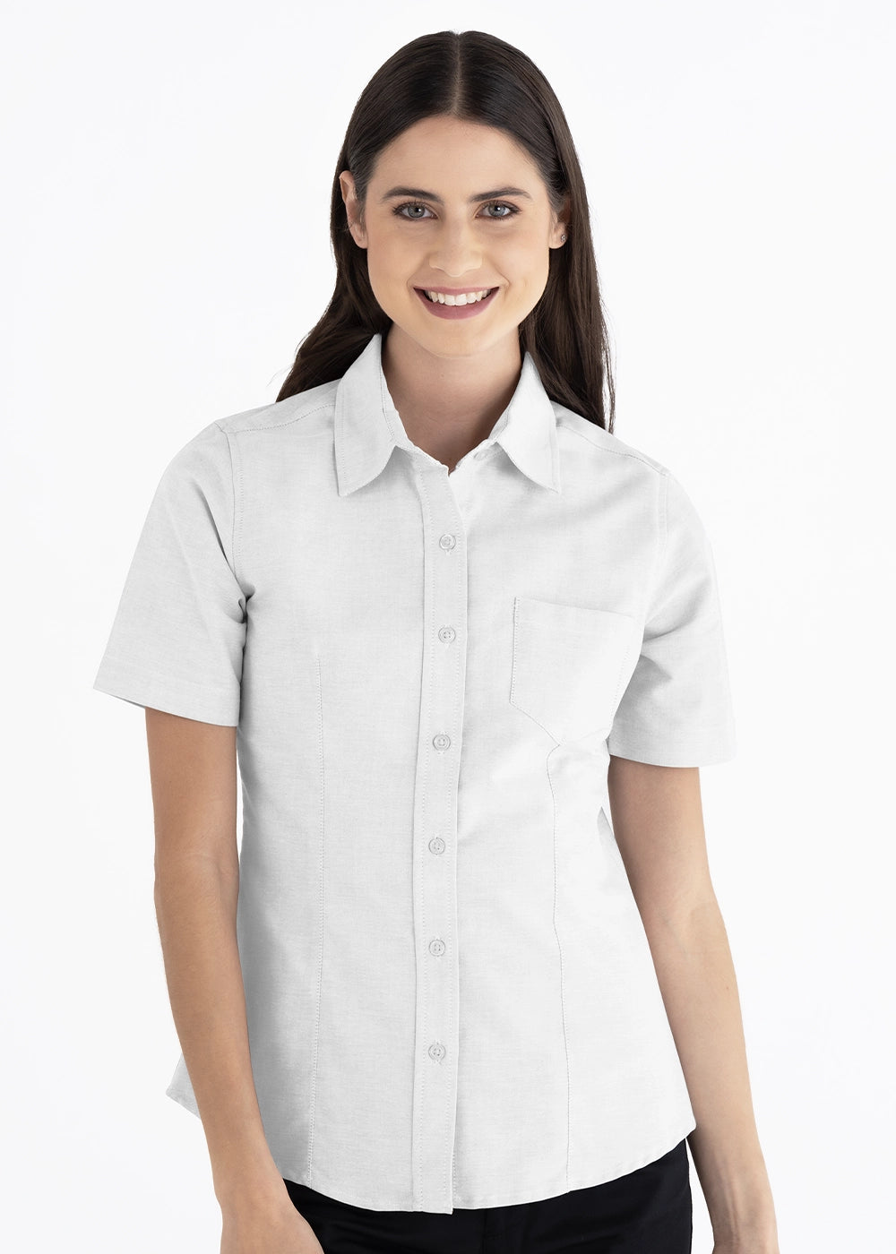 Blusa Mujer Manga Corta Oxford