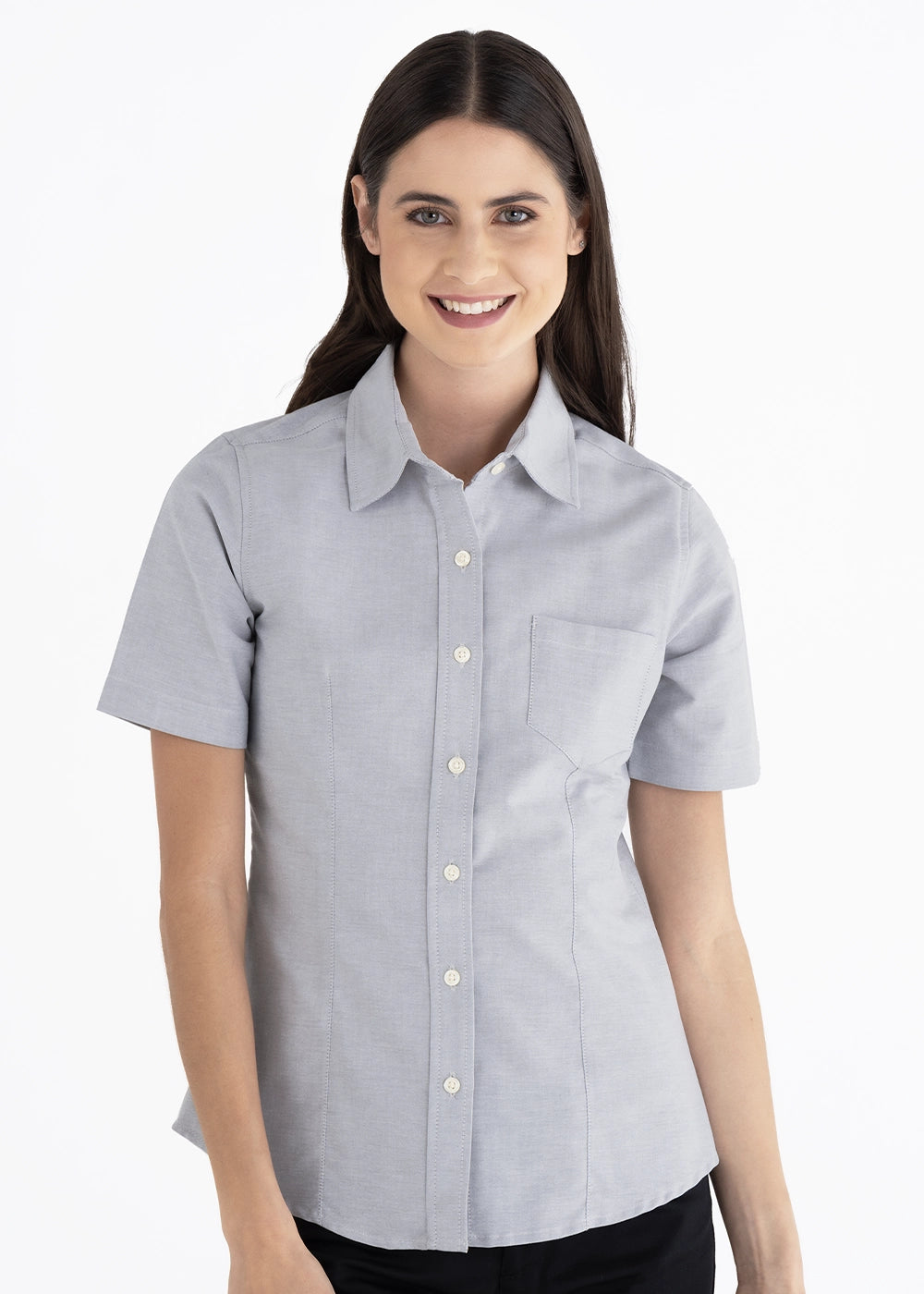 Blusa Mujer Manga Corta Oxford