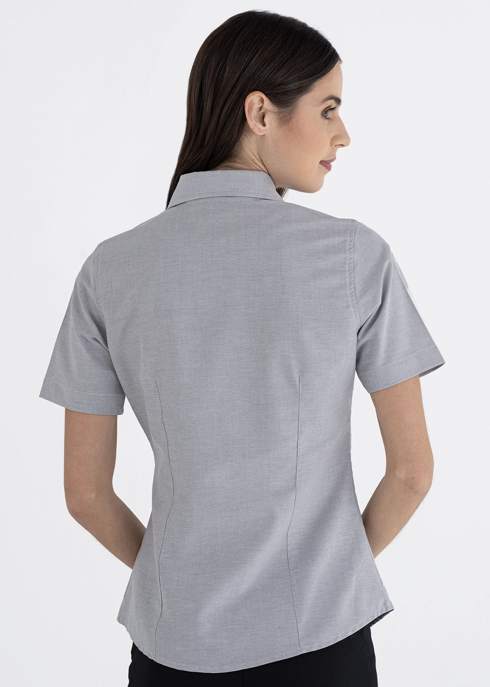 Blusa Mujer Manga Corta Oxford