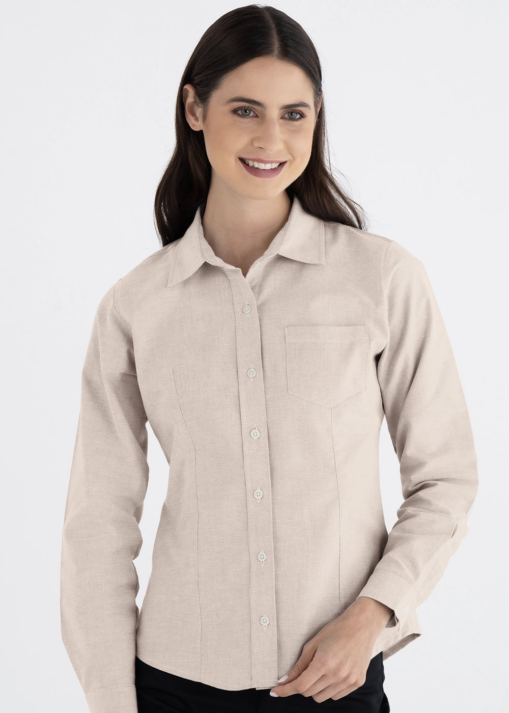 Blusa Mujer Manga Larga Oxford