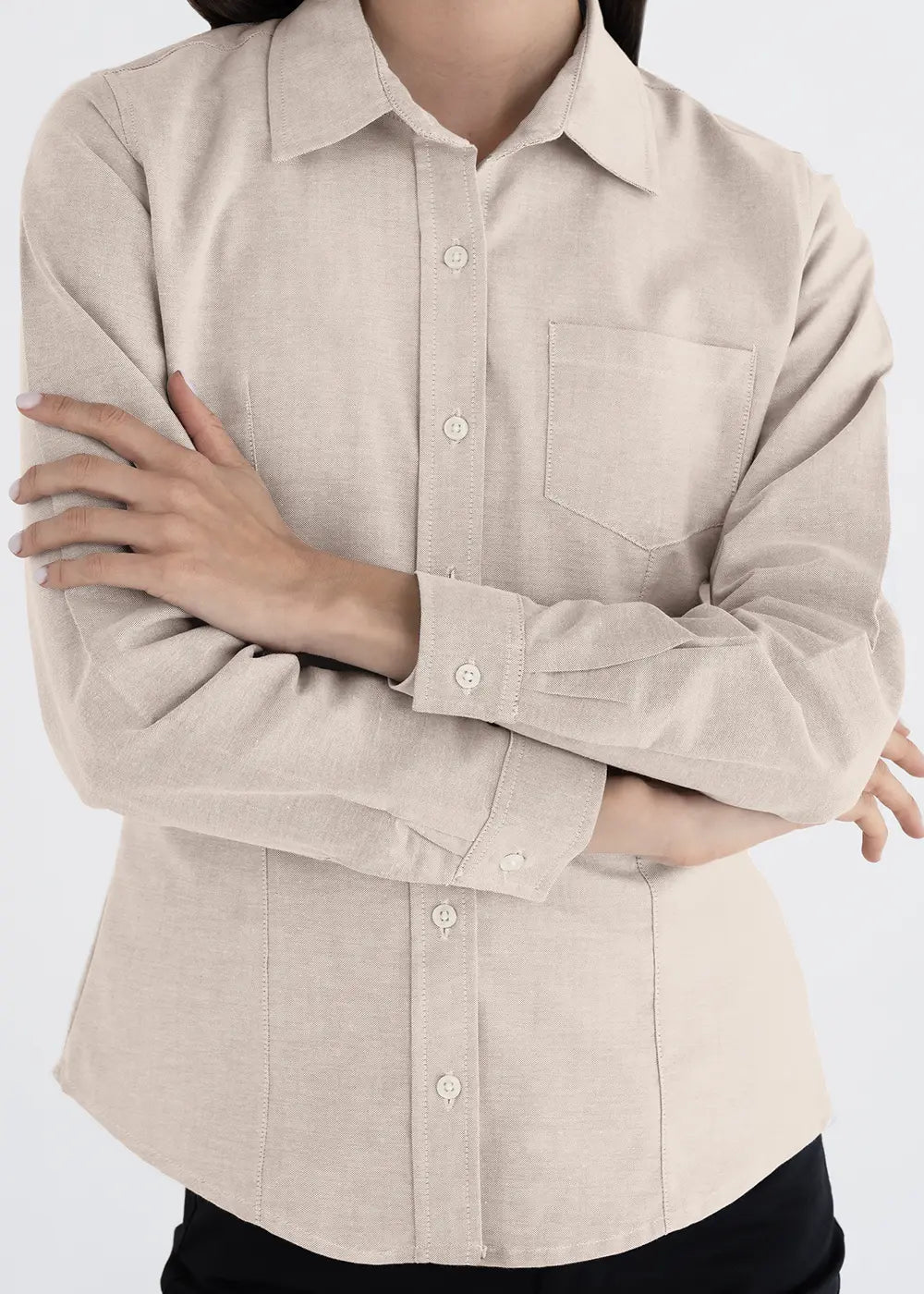 Blusa Mujer Manga Larga Oxford