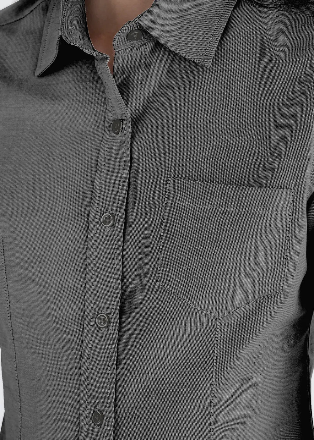 Blusa Mujer Manga Corta Oxford