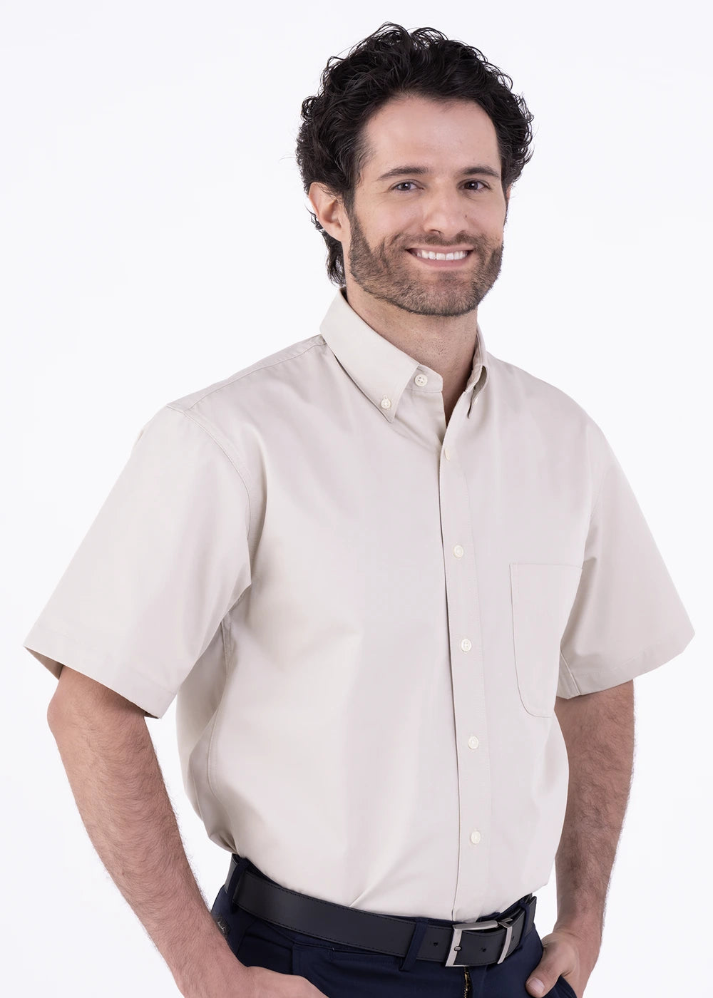 Camisa Hombre Manga Corta Polycotton