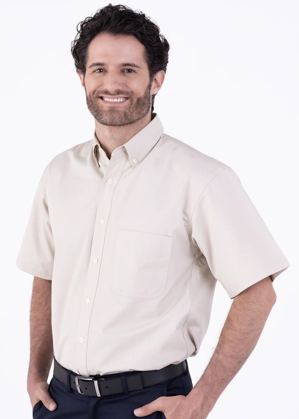 Camisa Hombre Manga Corta Polycotton