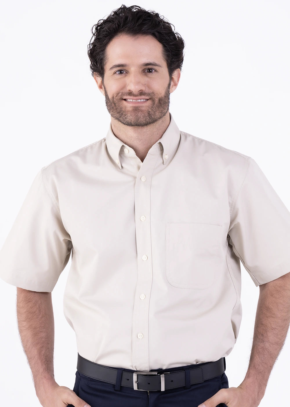 Camisa Hombre Manga Corta Polycotton