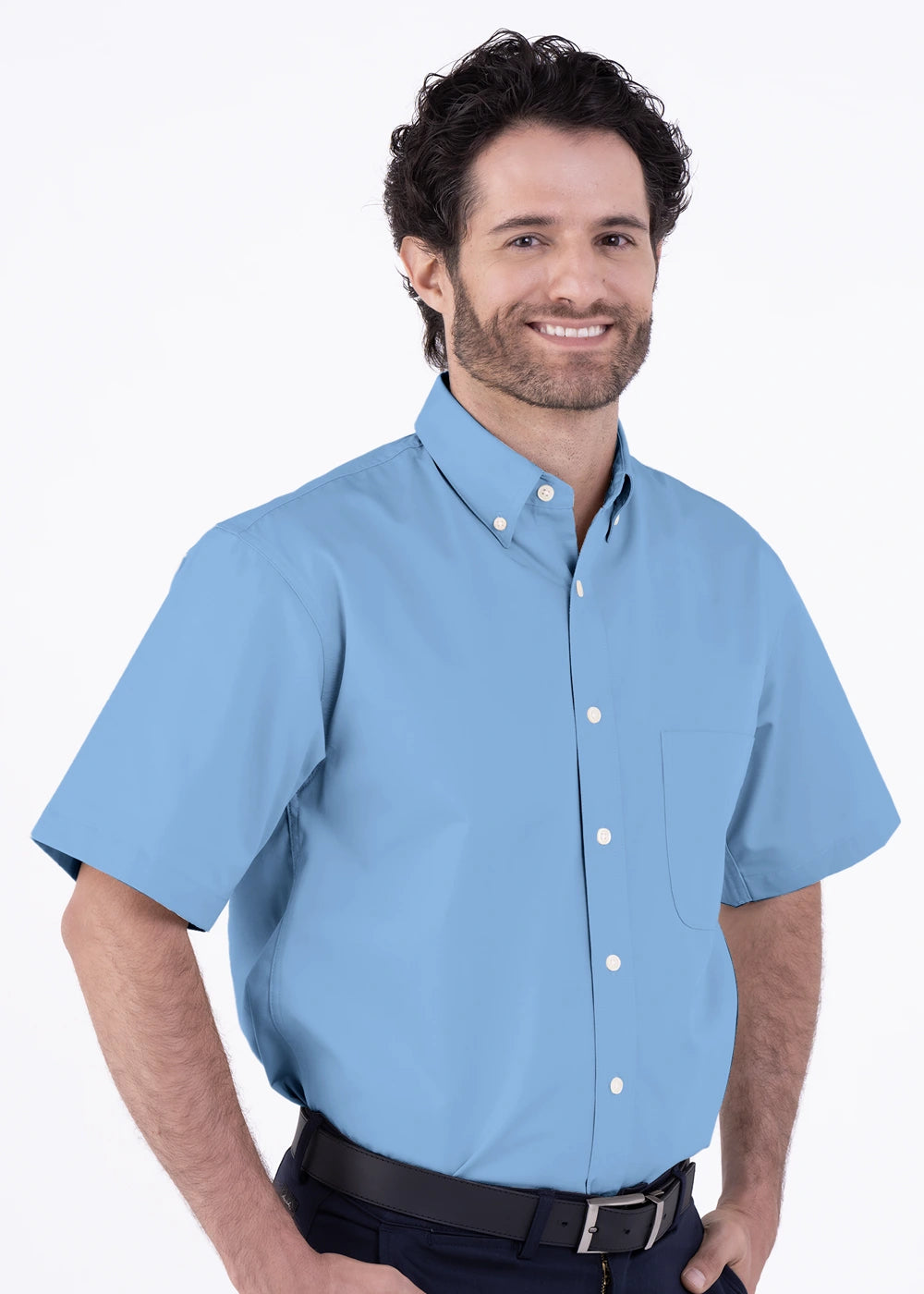 Camisa Hombre Manga Corta Polycotton