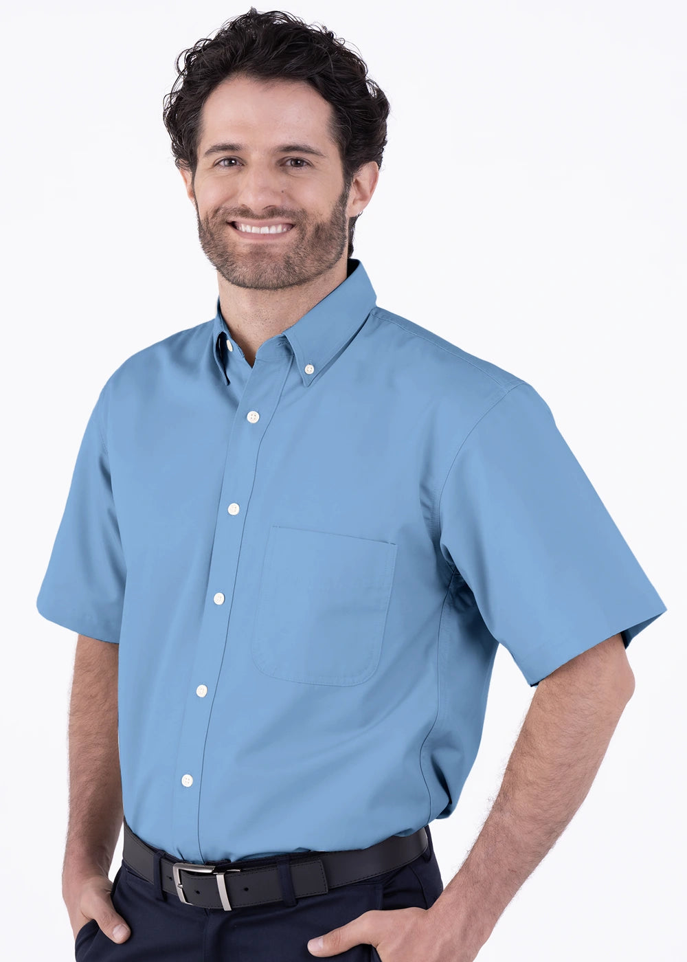Camisa Hombre Manga Corta Polycotton