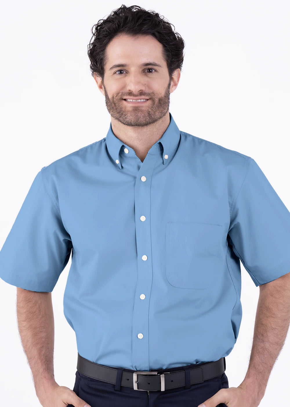 Camisa Hombre Manga Corta Polycotton
