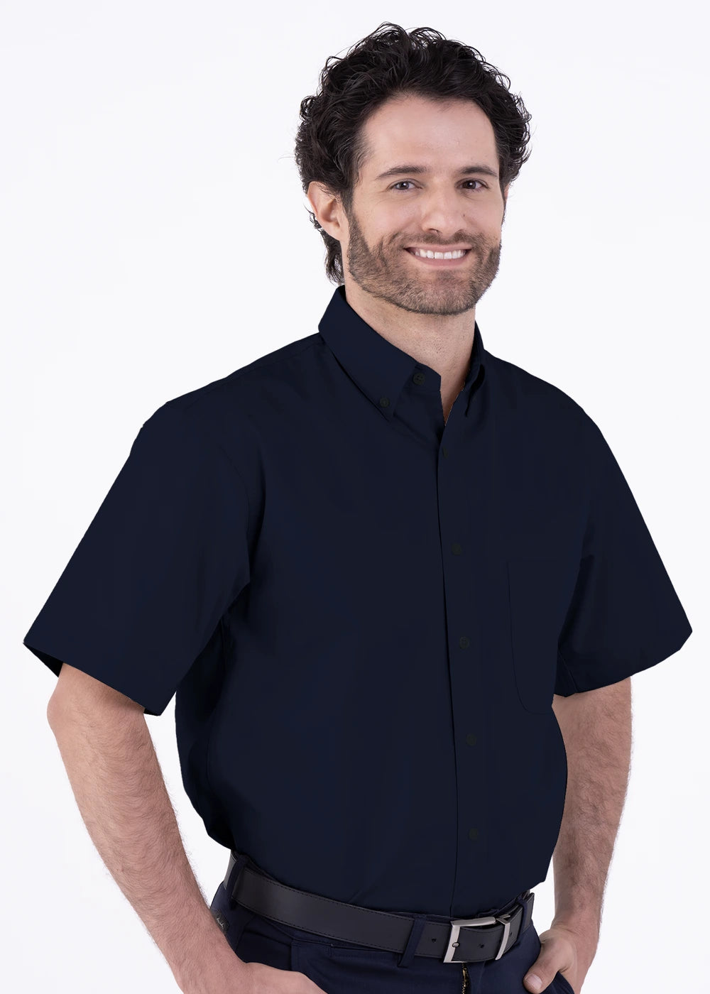 Camisa Hombre Manga Corta Polycotton
