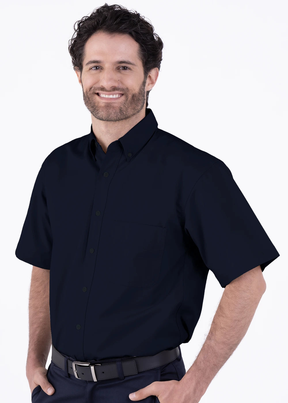 Camisa Hombre Manga Corta Polycotton