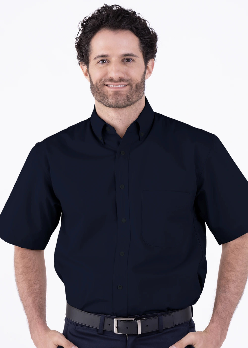 Camisa Hombre Manga Corta Polycotton