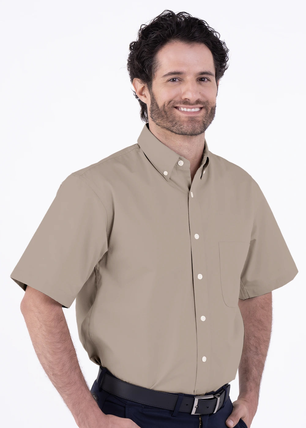 Camisa Hombre Manga Corta Polycotton