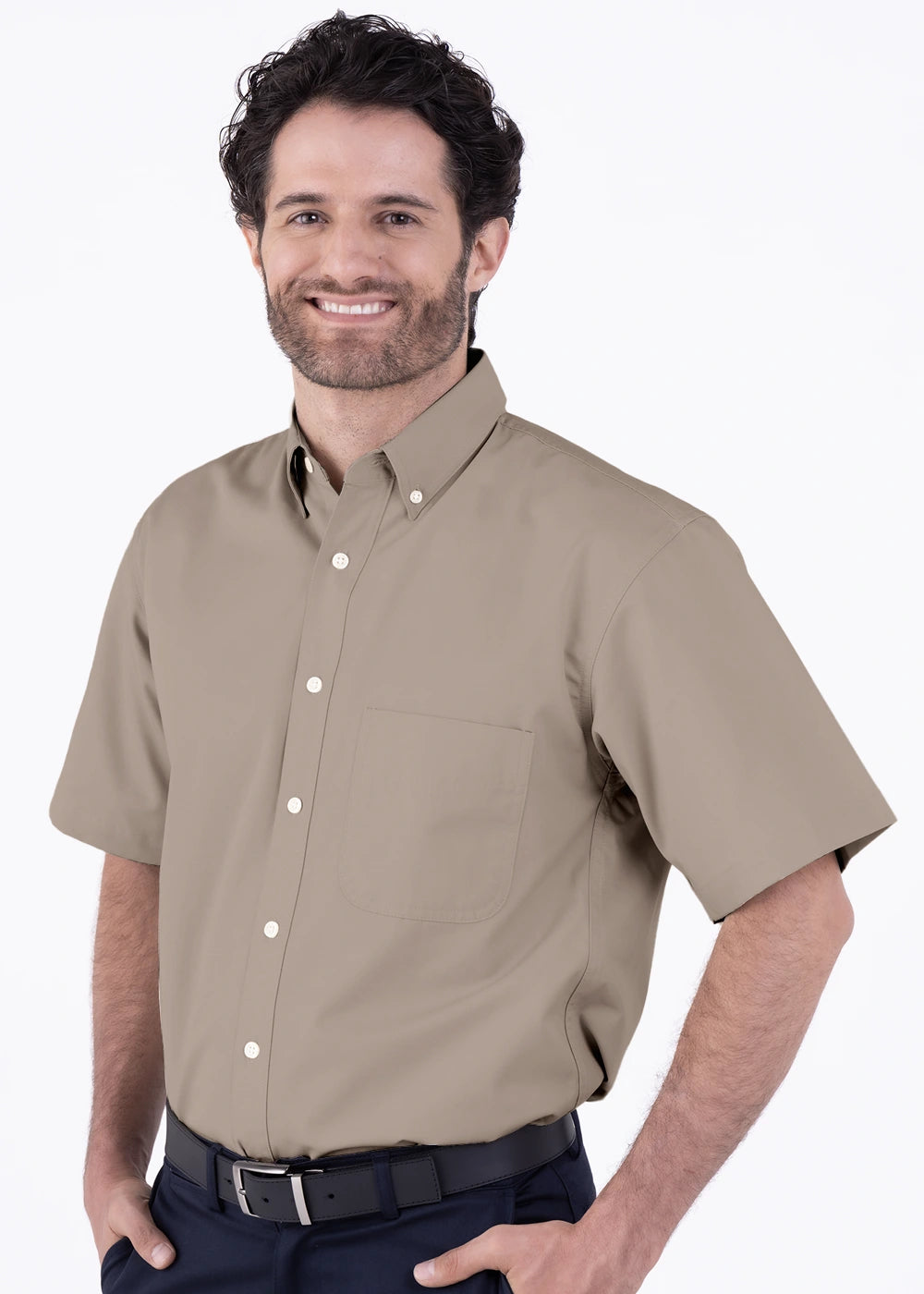 Camisa Hombre Manga Corta Polycotton