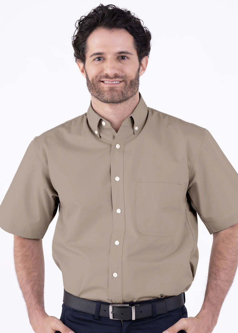 Camisa Hombre Manga Corta Polycotton