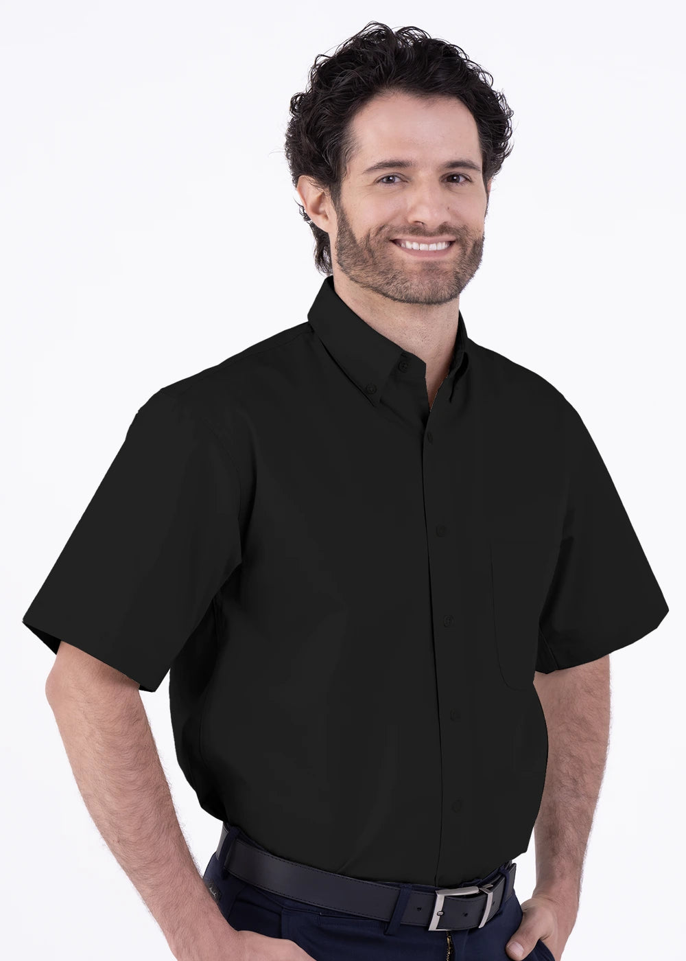 Camisa Hombre Manga Corta Polycotton