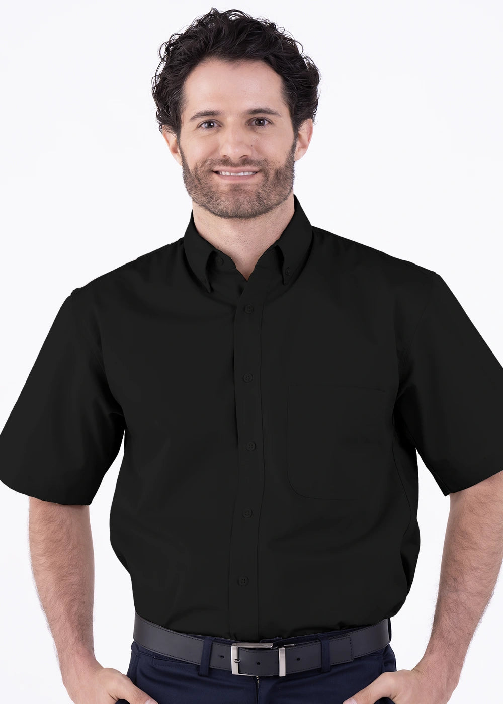 Camisa Hombre Manga Corta Polycotton