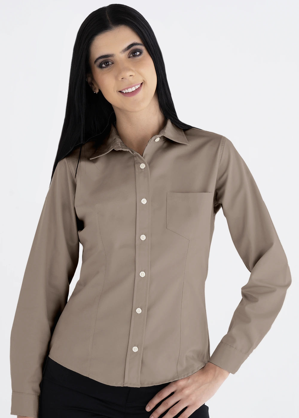 Blusa Mujer Manga Larga Polycotton