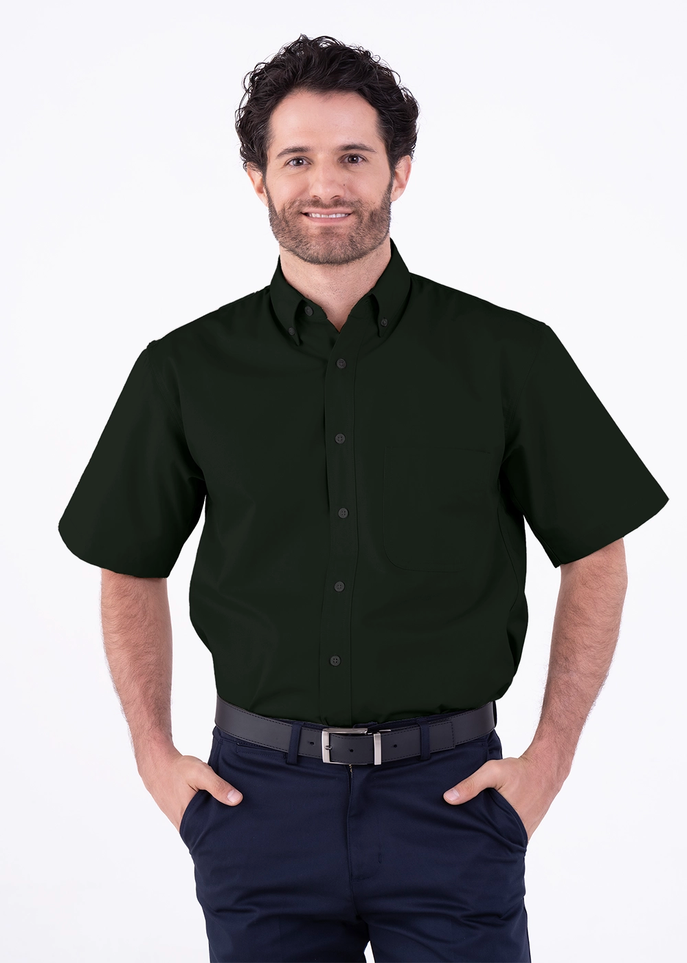 Camisa Hombre Manga Corta Polycotton