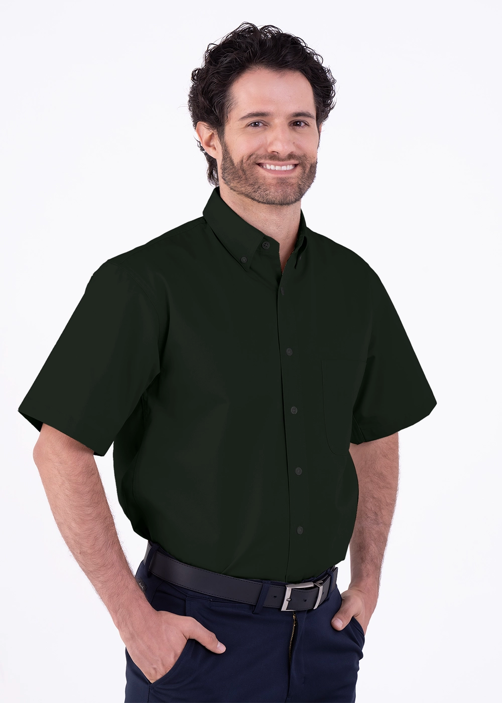Camisa Hombre Manga Corta Polycotton
