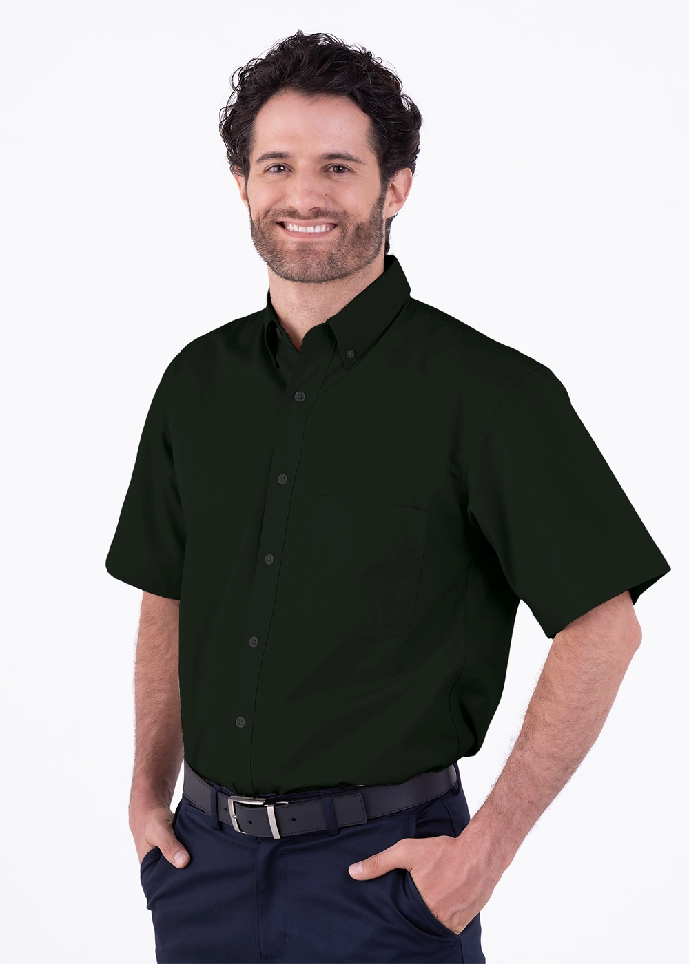 Camisa Hombre Manga Corta Polycotton