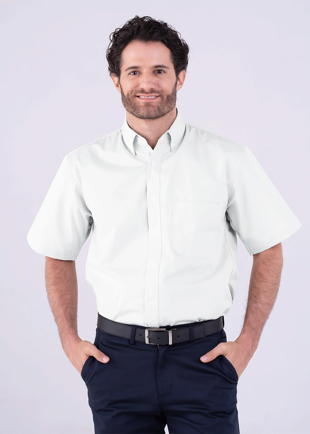 Camisa Hombre Manga Corta Polycotton