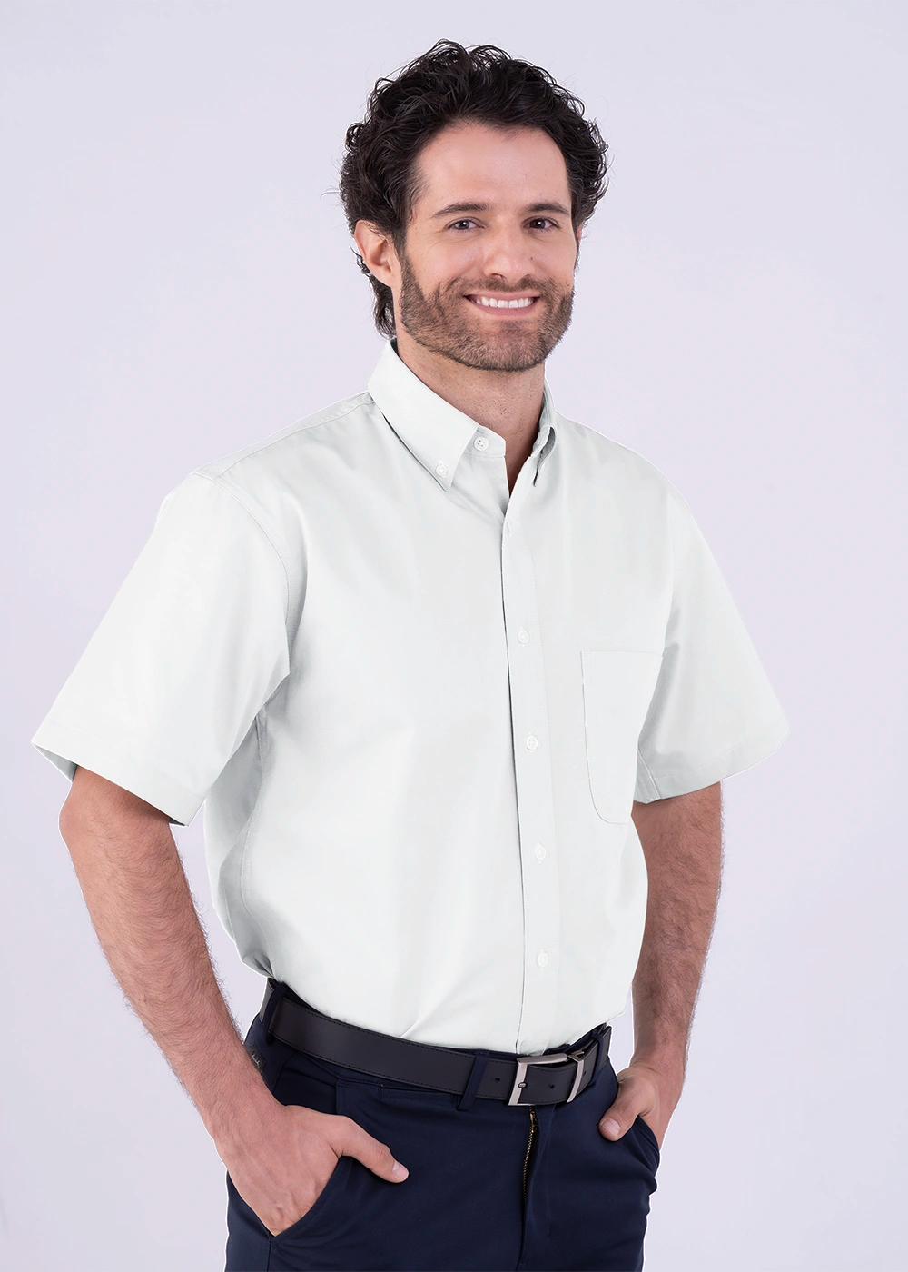 Camisa Hombre Manga Corta Polycotton