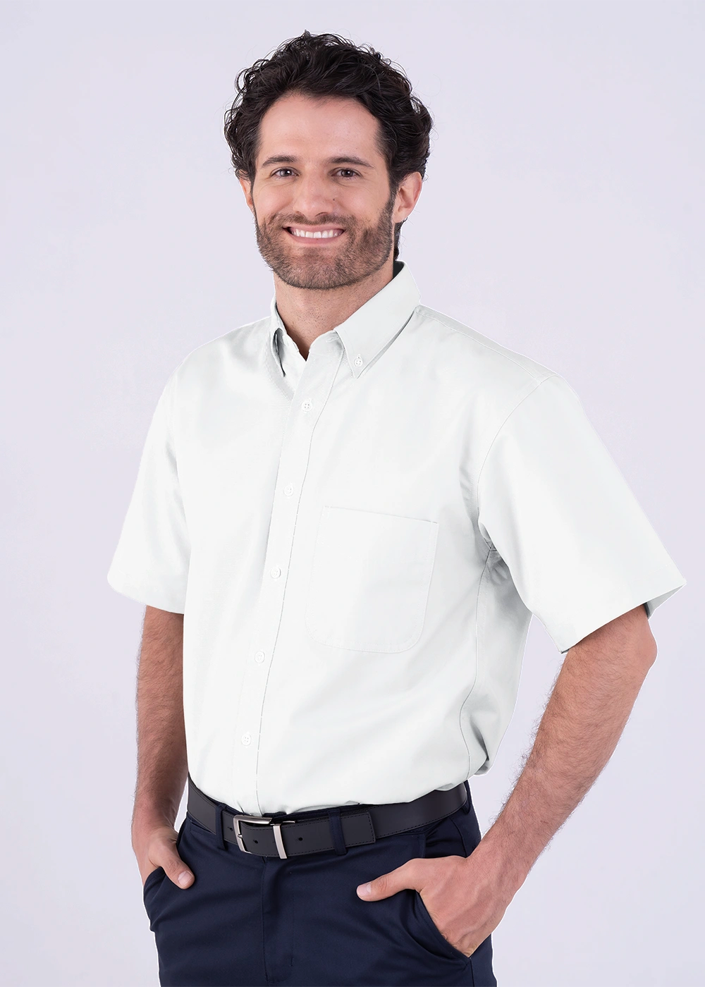 Camisa Hombre Manga Corta Polycotton
