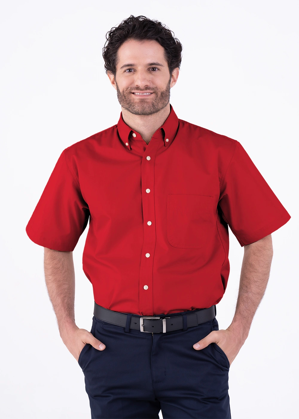 Camisa Hombre Manga Corta Polycotton