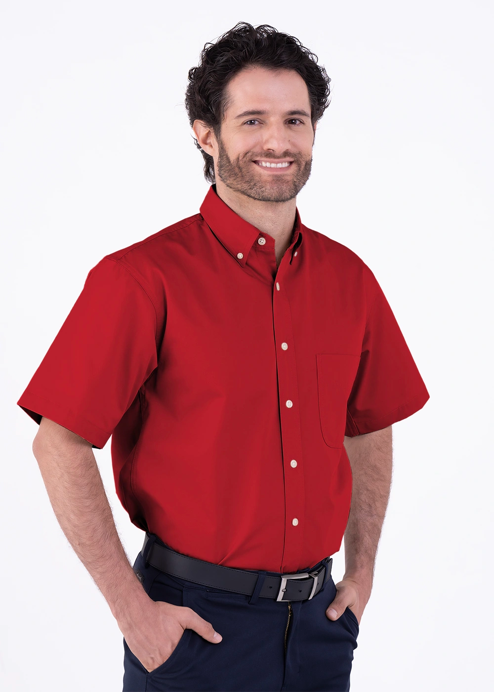 Camisa Hombre Manga Corta Polycotton