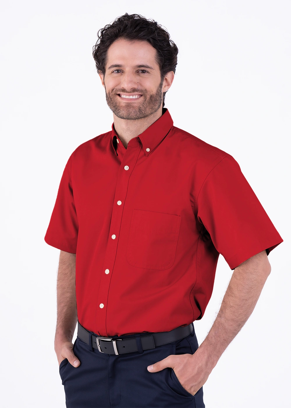 Camisa Hombre Manga Corta Polycotton