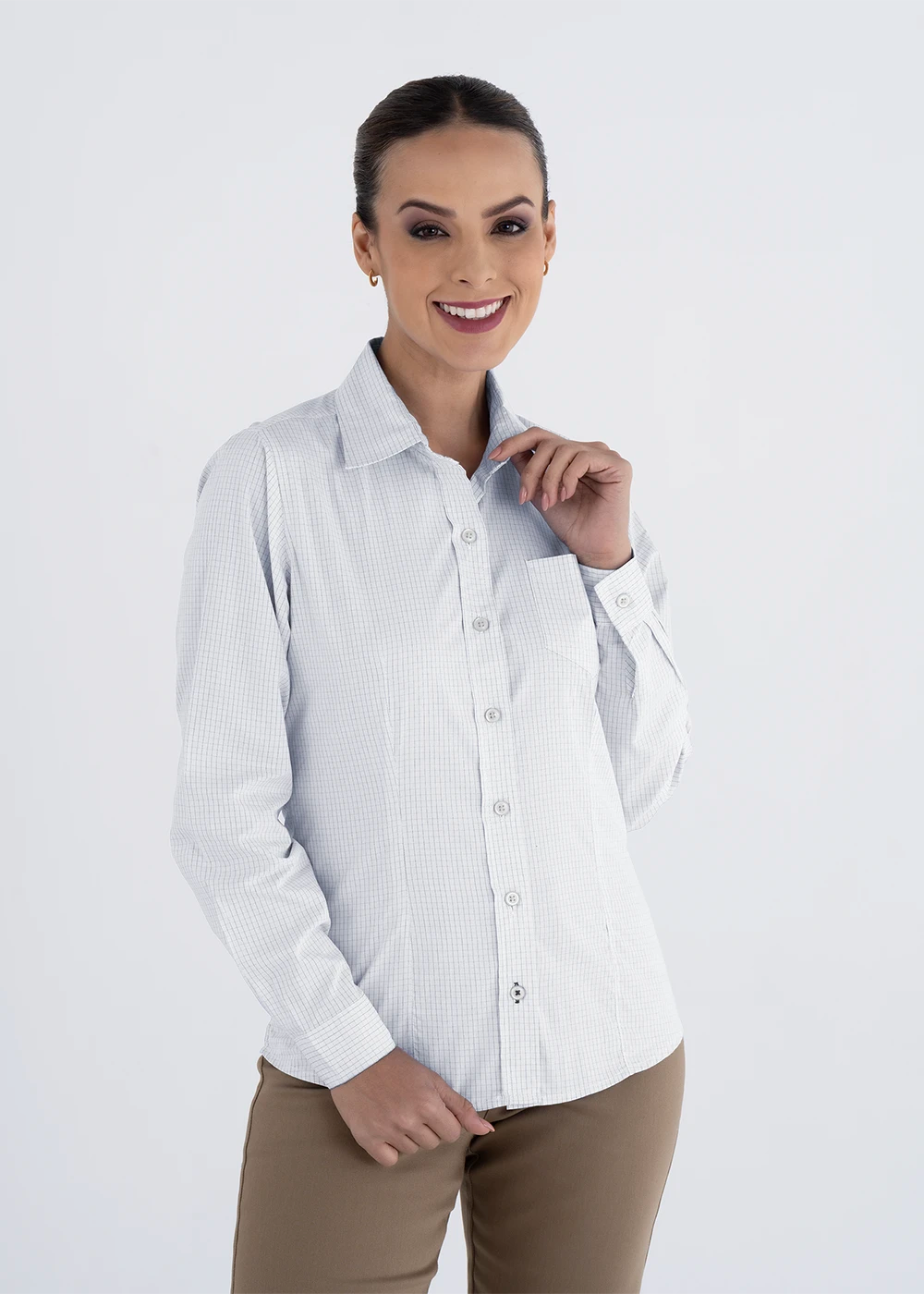 BLUSA SCACHI BLANCO MANGA LARGA