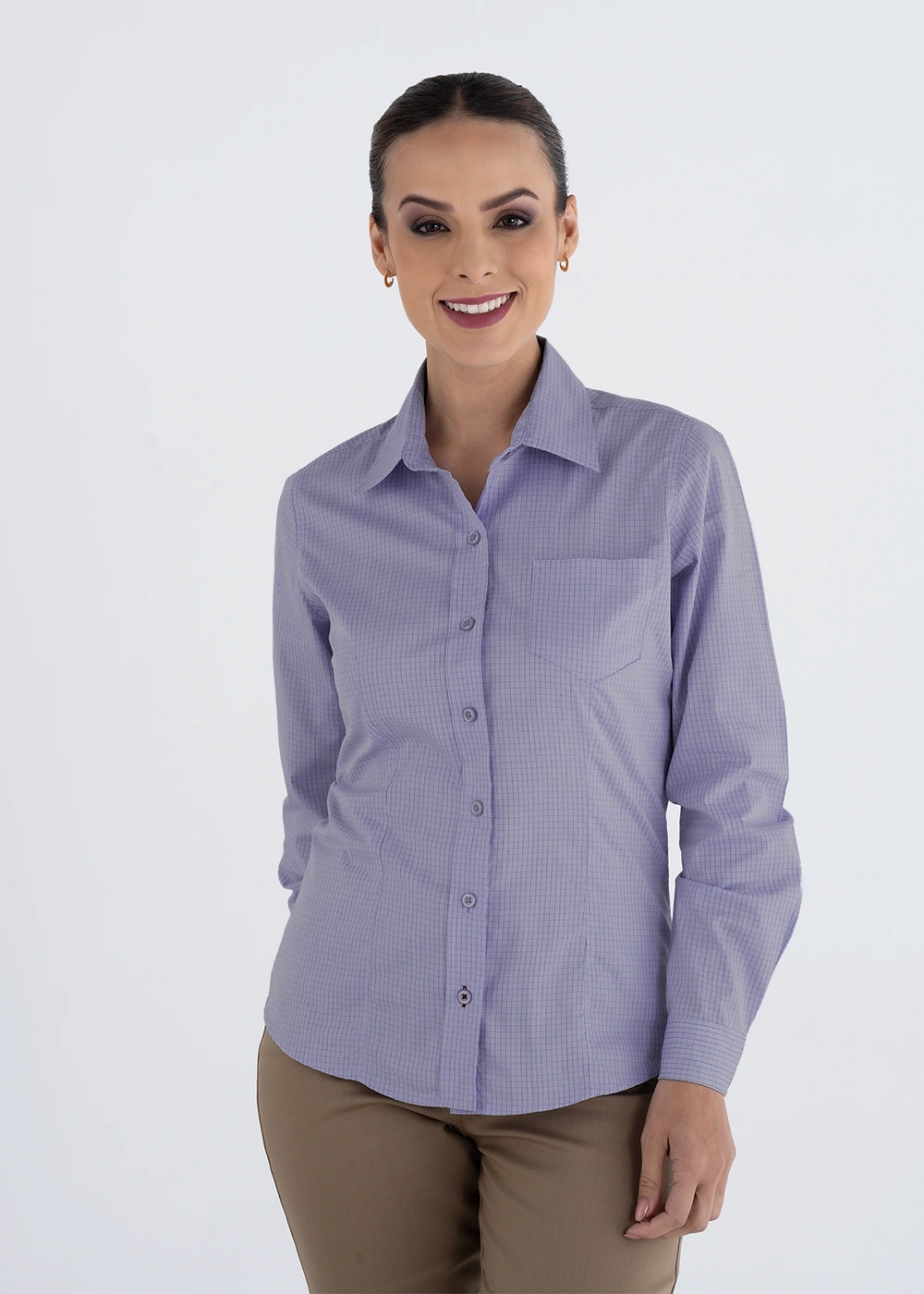 BLUSA SCACHI GRIS  MANGA LARGA