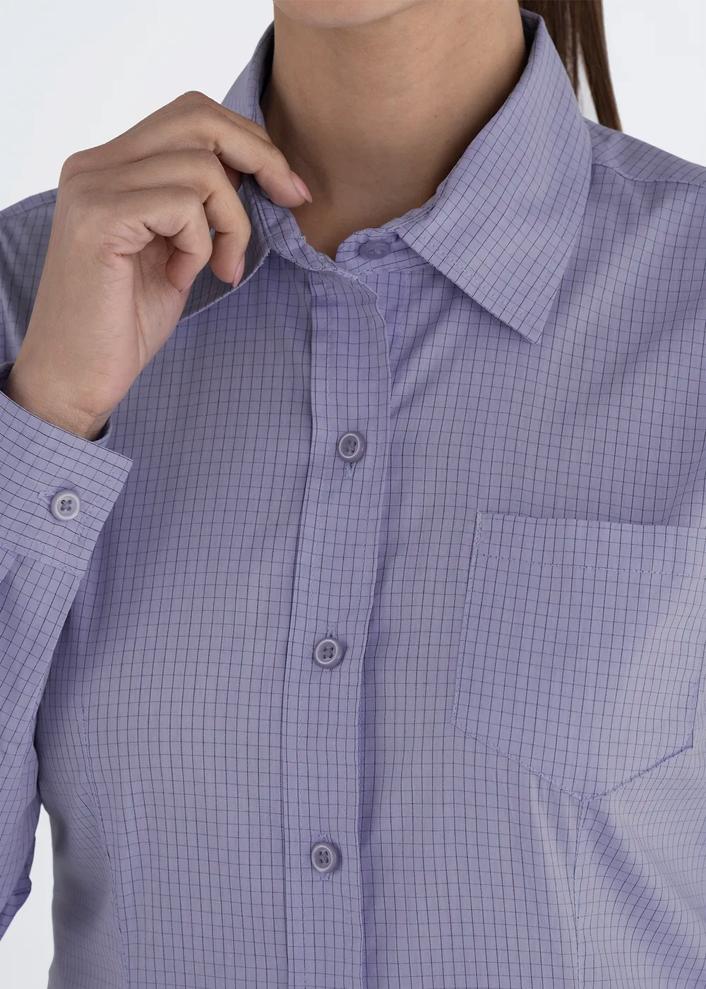 BLUSA SCACHI GRIS  MANGA LARGA