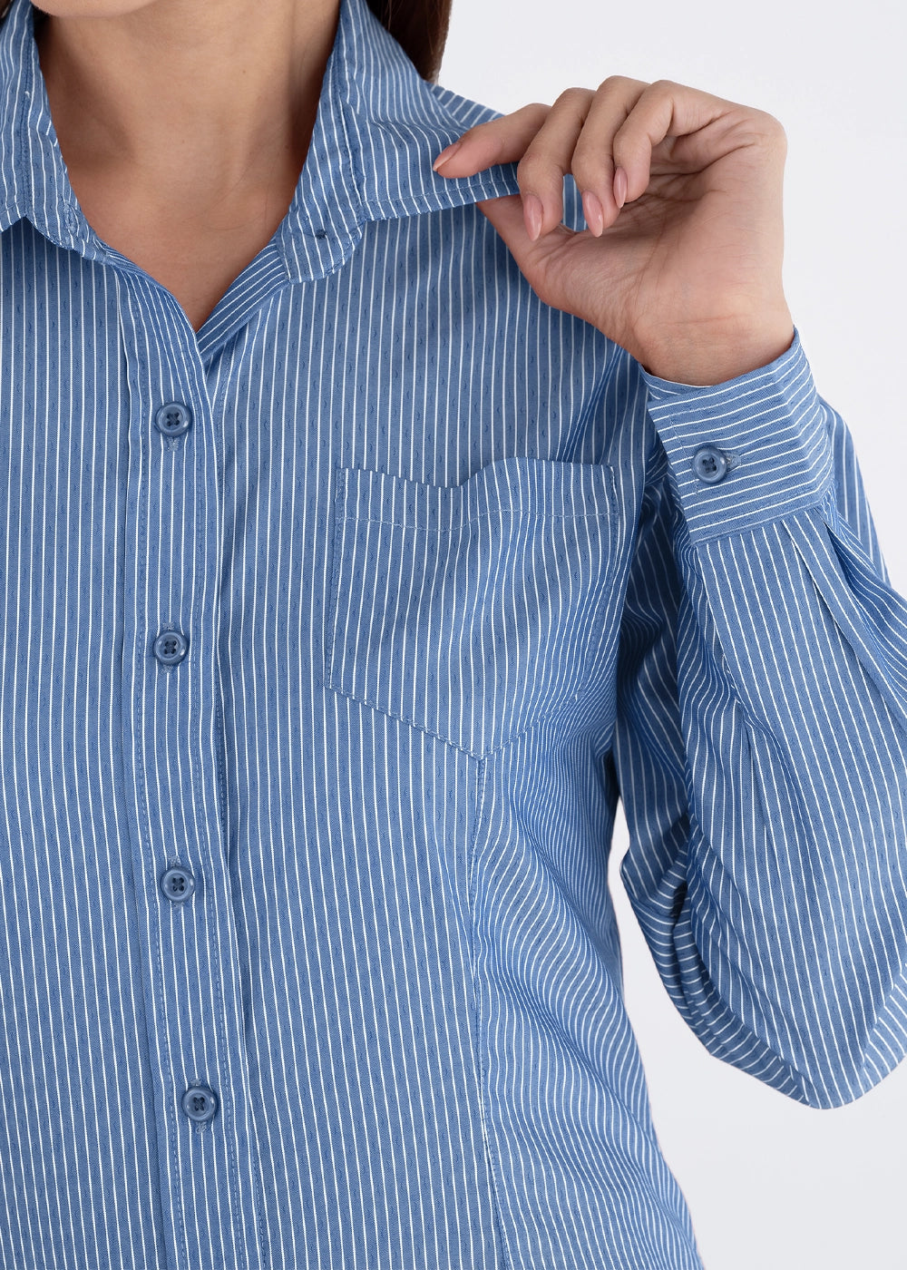 BLUSA SELEN AZUL MANGA LARGA